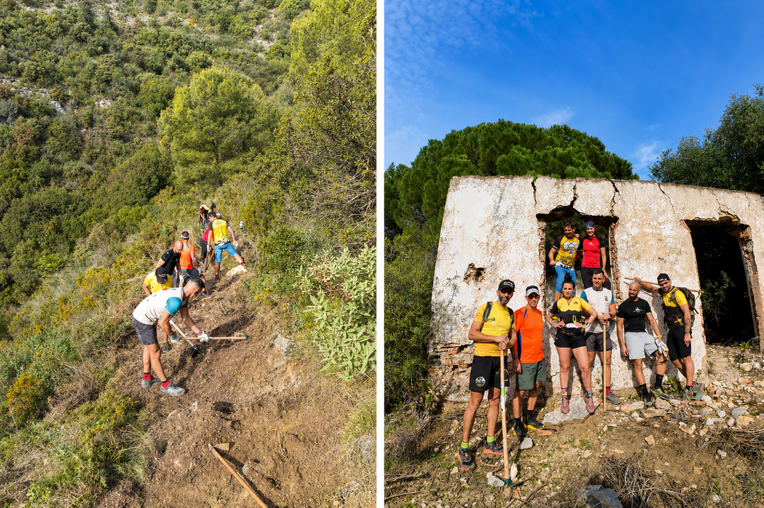Voluntarios del club en jornada de limpieza y mantenimiento de senderos
